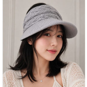 니트 오픈탑 바이저 햇 (회색)<div id="product-title-en">Knitted Open-Top Visor Hat (Gray)</div>